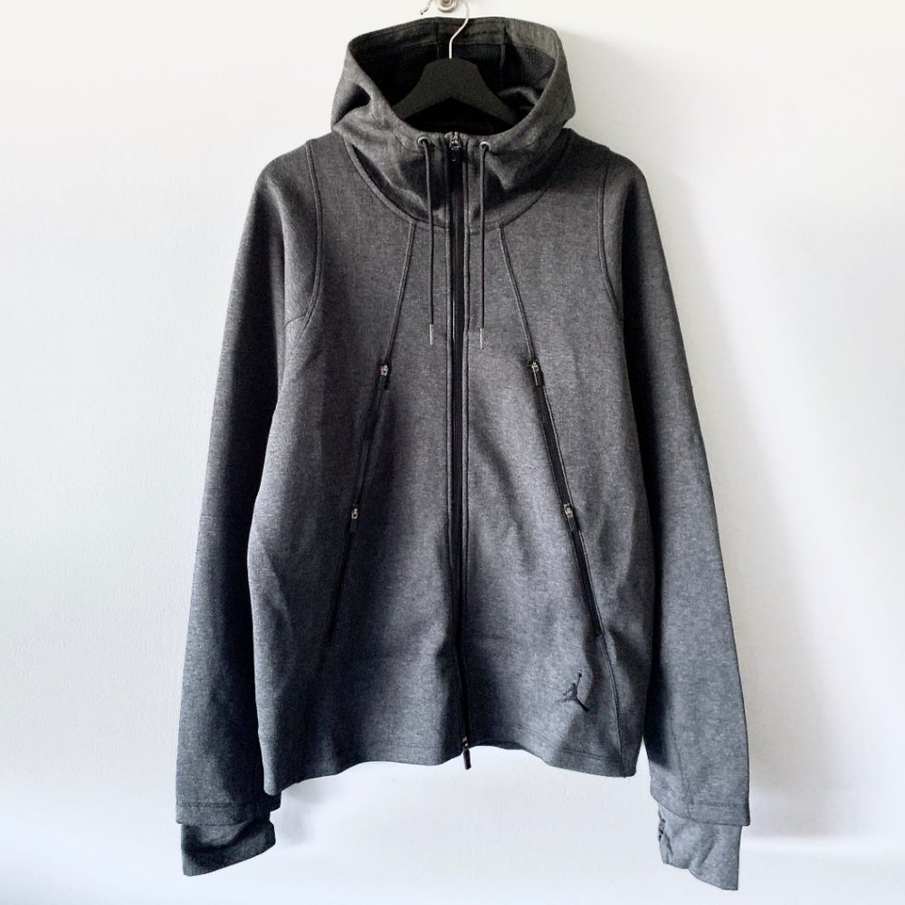 Nike Air Jordan Full Zip Up Hoodie Jacket Gray